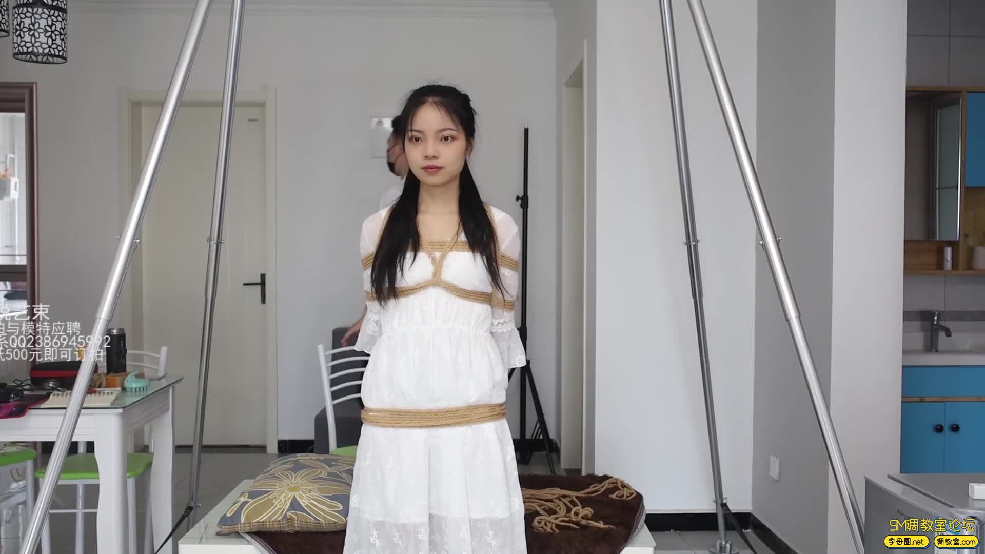 心悦艺束 大二妹子欣然的初次试镜，驷马吊缚TK-视频截图1