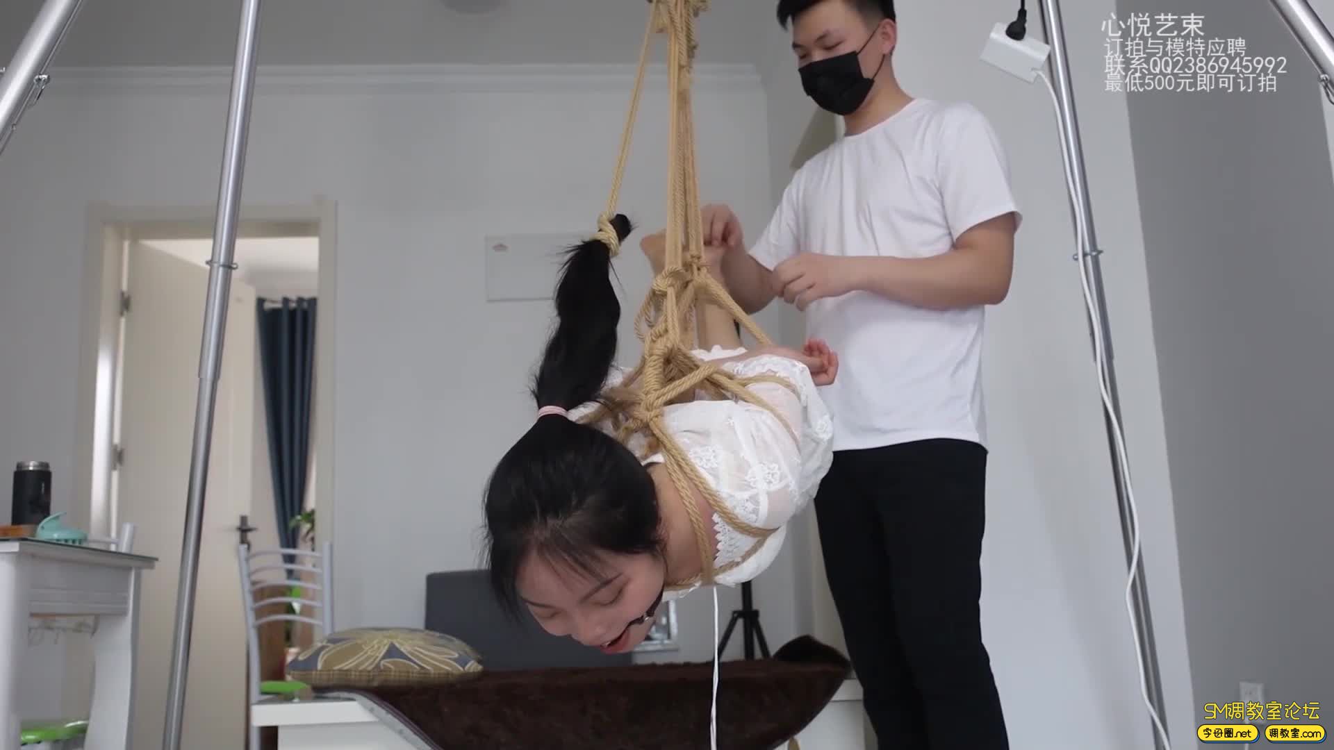 心悦艺束 大二妹子欣然的初次试镜，驷马吊缚TK-视频截图5